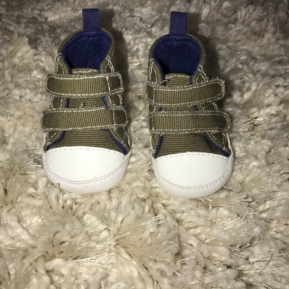 Baby boy green monster shoes